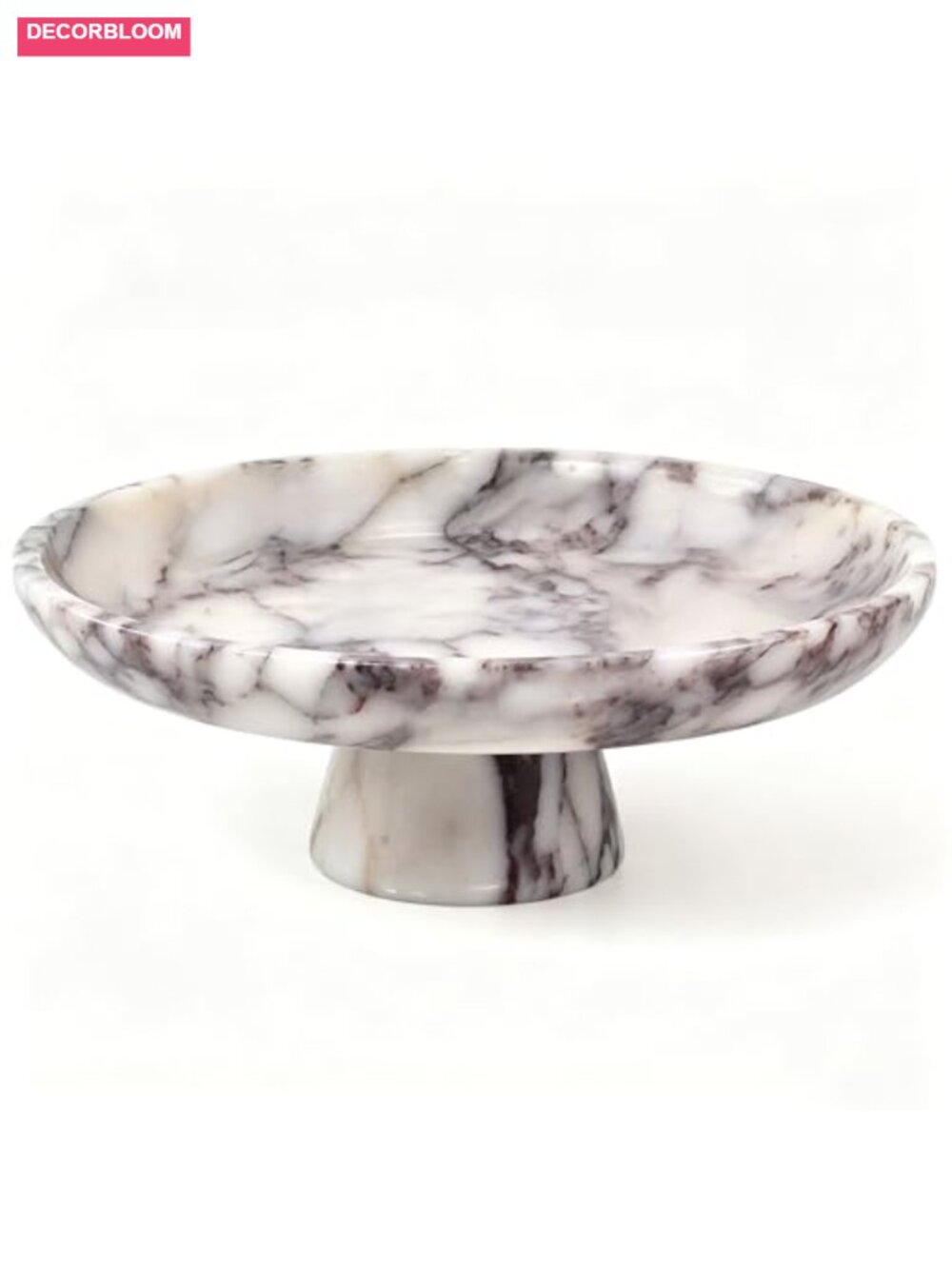 Natural Marble Pedestal Fruit Bowl Calacatta Viola Decorative Centerpiece - Picture 1 of 6